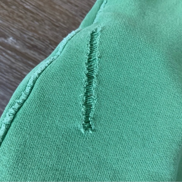 Frank & Eileen Tee lab Womens green drawstring distressed sweat shorts L - Picture 3 of 12